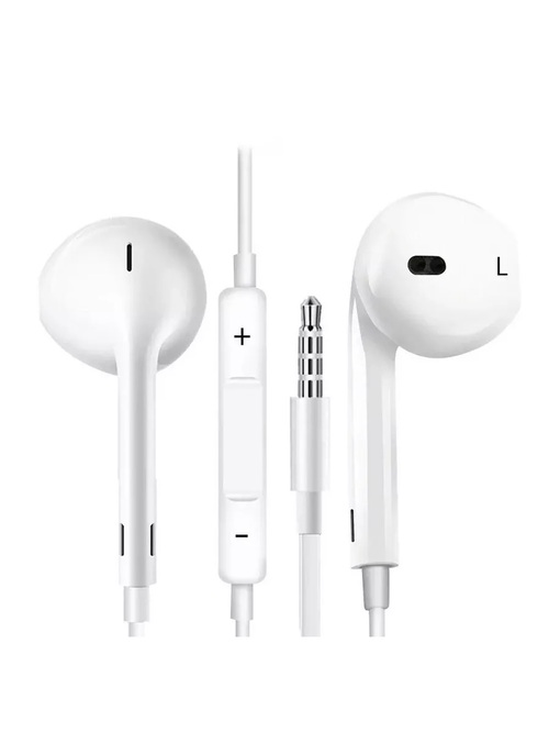 Наушники Union UN-322 вкладыши, проводные, Jack 3.5, микрофон, белый