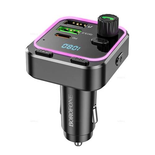 FM-трансмиттер Borofone BC53 Bluetooth, 2*USB черный - 2