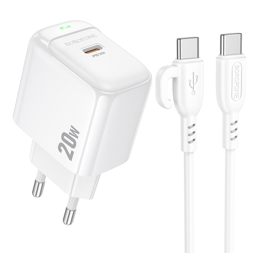 Сетевое зарядное устройство Borofone BAS43A USB Type-C белый Type-C 3A 20W