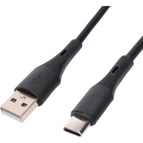 Кабель USB - Type-C No brand силикон черный 1 м.