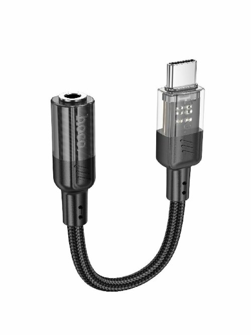 Переходник Type-C - AUX Hoco LS37 черный