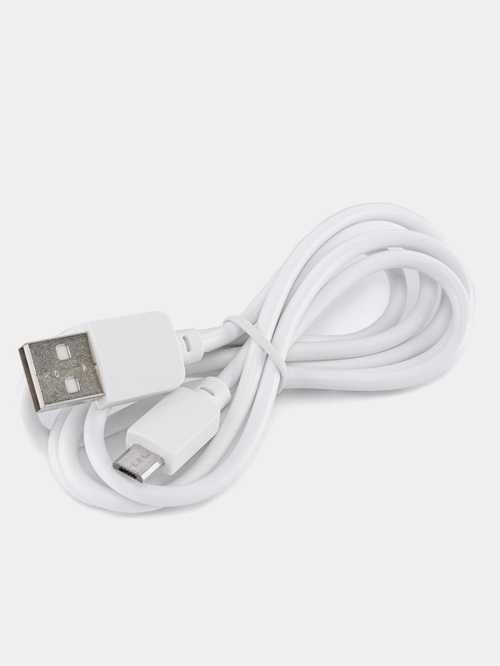Кабель USB - micro USB No brand силикон белый круглый 1 м. 5 мм.