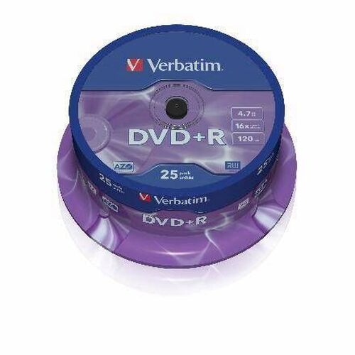 Диск Verbatim DVD+R 4,7GB 16x cake/25