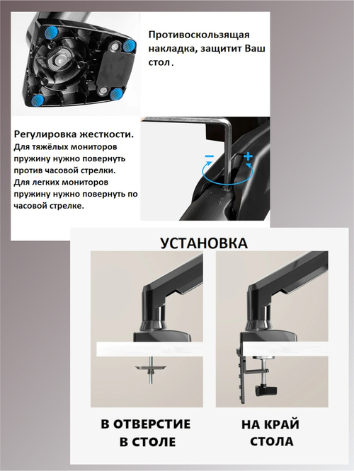 Кронштейн для ТВ F-80 настольный, для монитора наклонно-поворотный, 17