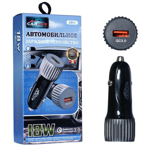 Автомобильные зарядные устройства Carlive CR11 1USB черный QC