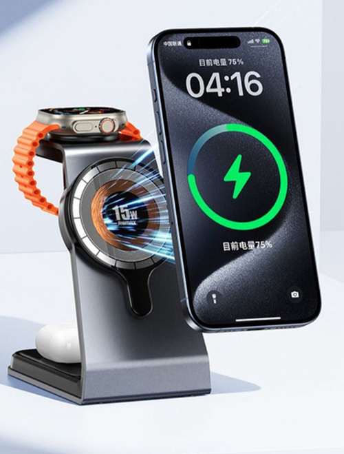 Беспроводное зарядное устройство черный 3в1 Remax W3