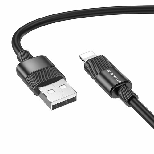 Кабель USB - 8 pin Lightning Borofone BX120 черный круглый 2.4A 1 м.