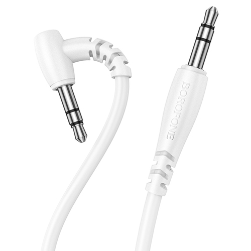 Кабель Jack 3.5(п) - Jack 3.5(п) Borofone BL10 белый 2 м. угл. штекер