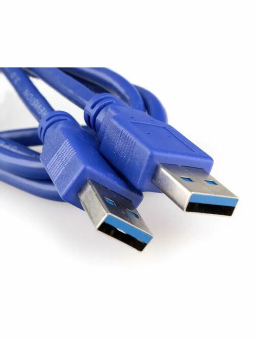 Кабель USB 2.0(п) - USB 2.0(п) No brand пвх синий 1,5 м. с фильтрами
