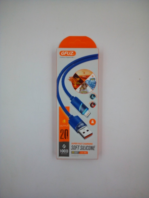 Кабель USB - 8 pin Lightning GFUZ CA-196 пищевой силикон круглый 1 м. 20W
