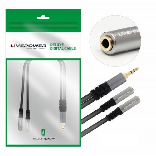 Переходник Jack 3.5 4pin(п) - 2*Jack 3.5(м) Live-Power H234 0,2 м.