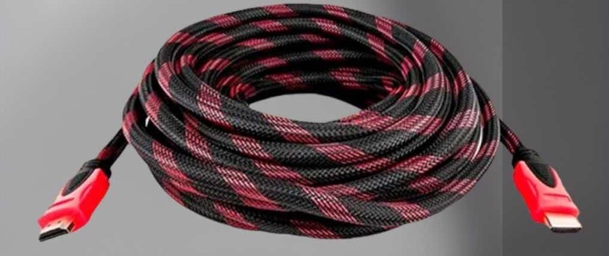 Кабель HDMI(п) - HDMI(п) FaizFull FDM-14 текстиль круглый 15 м. v1.4