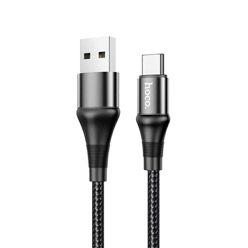 Кабель USB - Type-C HOCO X50 текстиль черный круглый 3A 1 м.