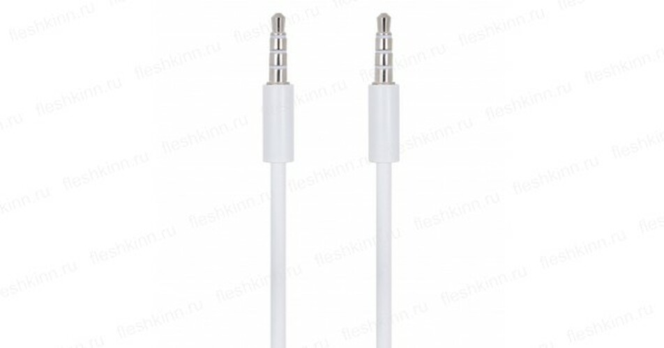 Кабель Jack 3.5(п) - Jack 3.5(п) NTM Fm4-403 белый круглый 1,5 м.