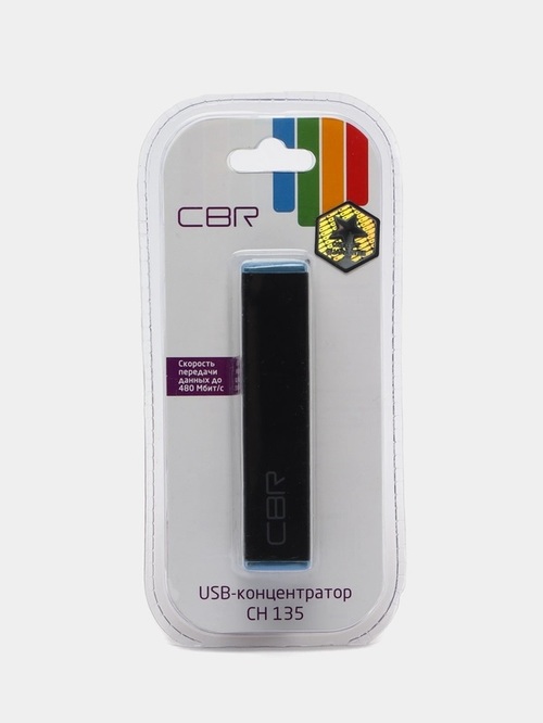 USB разветвитель CBR CH 135 4 порта, USB 2.0, черный