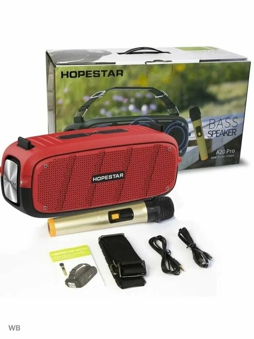 Колонка Бумбокс Hopestar A20 PRO TF/AUX/USB/bluetooth 55Вт красный