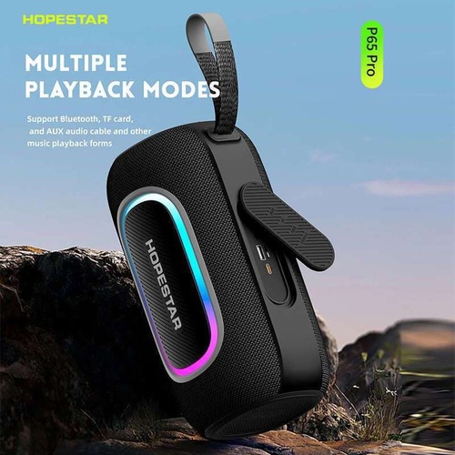 Колонка Бумбокс Hopestar P65 Pro TF/AUX/USB/bluetooth LED подсветка черный