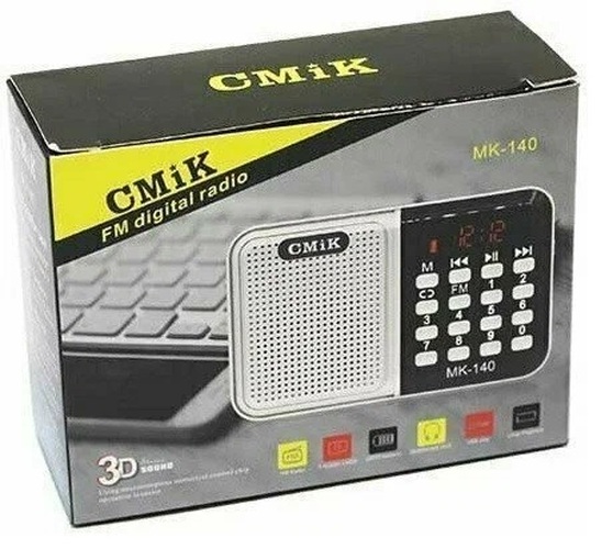 Радиоприемник CMiK MK-140 цифровой FM, AM, SW USB/microSD питание от АКБ черный - 3