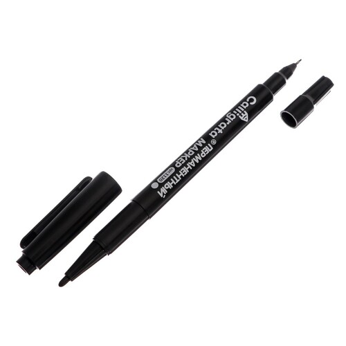 Маркер перманентный CALLIGRATA черный двухсторонний 2 мм/0.7 мм 1280346