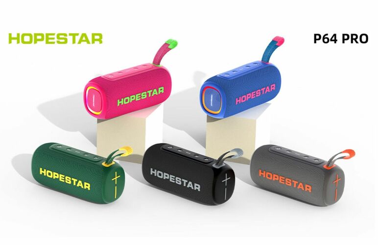 Колонка Бумбокс Hopestar P64 Pro TF/AUX/USB/bluetooth синий LED подсветка