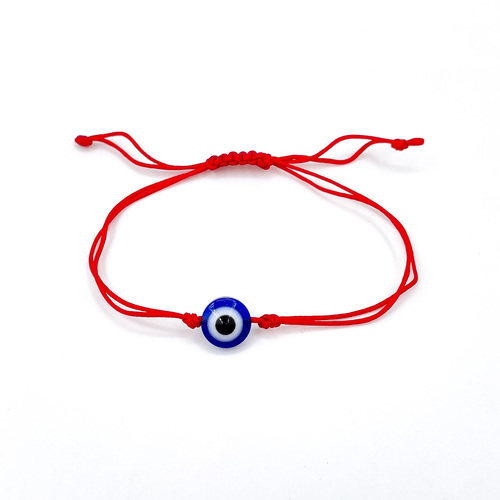 Браслет красная нить Турецкий глаз капля