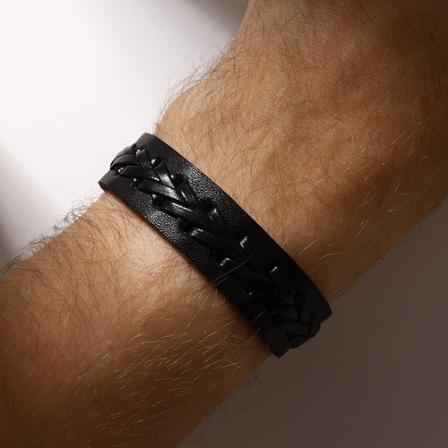 Браслет кожа «Минимал» коса