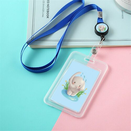 Чехол для бейджа со шнурком на вытяжке на шею