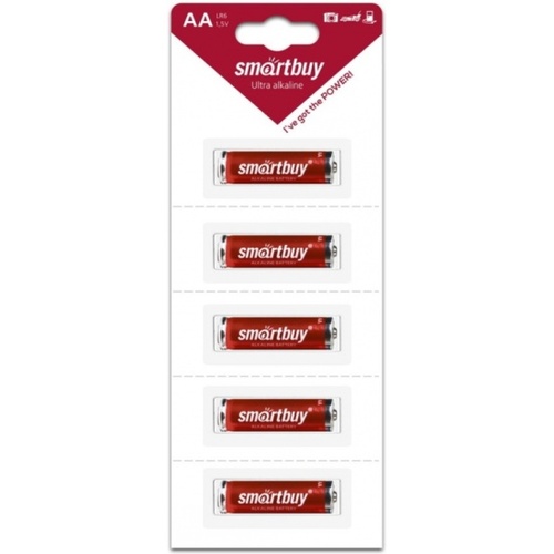 Батарейка Smartbuy LR06 (AA) BL5 щелочная (SBBA-2A05B) отрыв