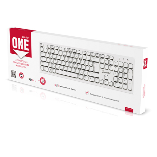 Клавиатура Smartbuy ONE 252 беспроводная мультимедийная белый