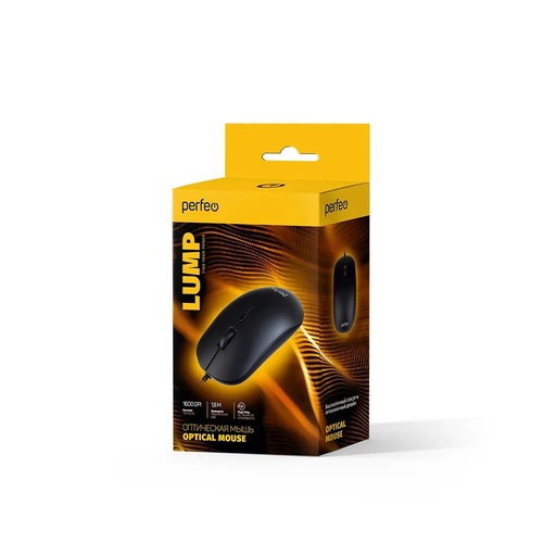 Мышь Perfeo LUMP проводная оптическая 1600 dpi черный