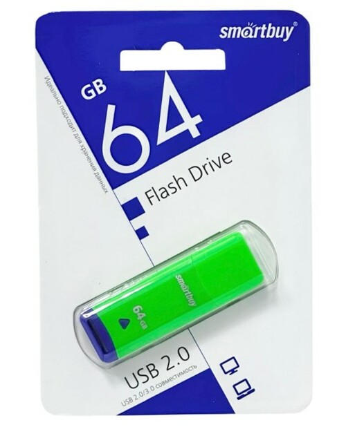 Флешка USB SmartBuy 64GB Easy USB 2.0, зеленый