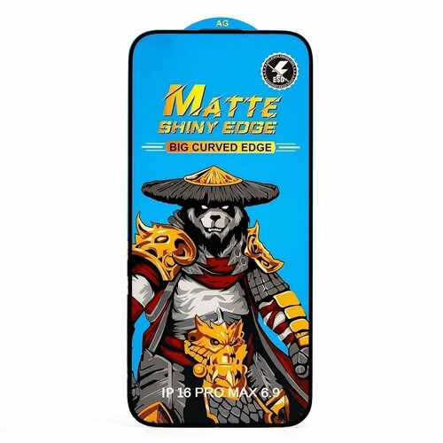 Защитное стекло Apple iPhone 16 Pro Max черный FullGlue матовое ESD