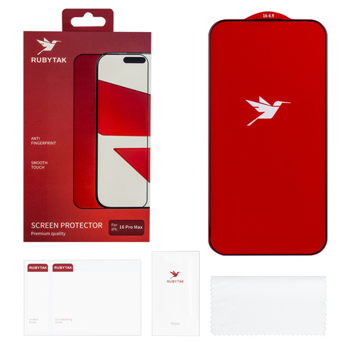 Защитное стекло Apple iPhone 16 Pro Max черный 3D RUBYTAK