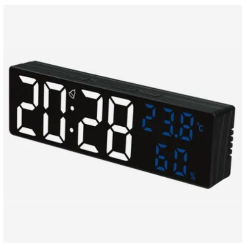 Настольные часы метеостанция электронные Gaosiio DS-3818L черный зеленые цифры