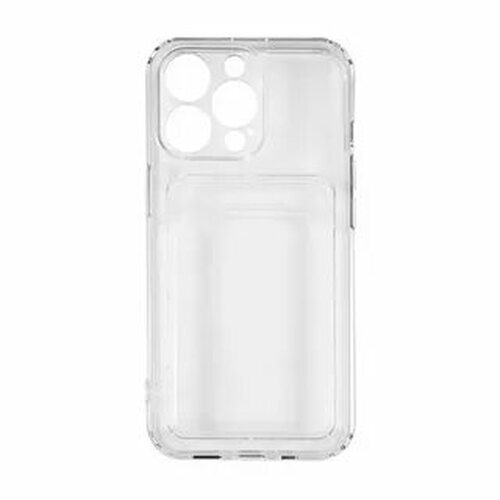 Накладка Apple iPhone 15 Pro прозрачный с визитницей силикон С кардхолдером