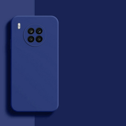 Накладка Huawei Honor 50 Lite/Nova 8i синий с защитой камеры Silicone Case Full без лого