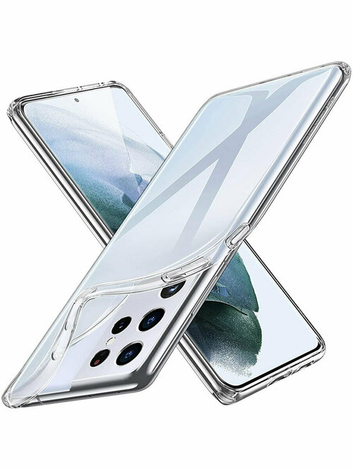 Накладка Samsung S21 Ultra/S30 Ultra прозрачный с защитой камеры 1мм силикон