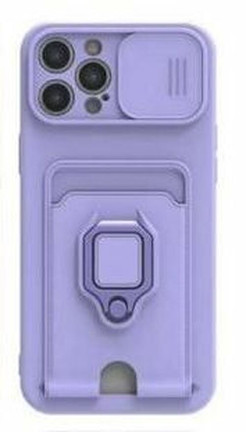 Накладка Apple iPhone 12 Pro синий с подставкой силикон+пластик С кардхолдером Раздвижное окно