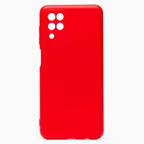 Накладка Samsung A12/M12 красный с защитой камеры Silicone Case Full без лого