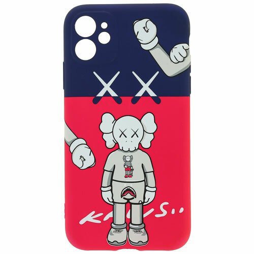 Накладка Apple iPhone 12 красно-синий с защитой камеры силикон Luxo Kaws