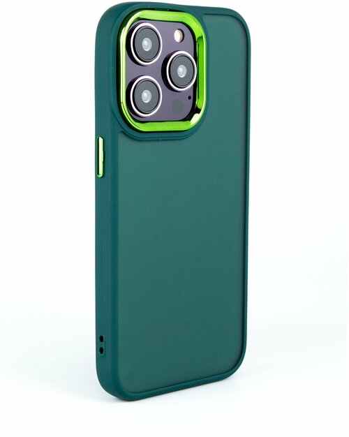 Накладка Samsung S24 зеленый бампер зеленый силикон+пластик Хром