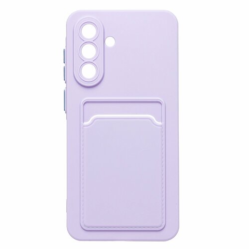 Накладка Samsung A56 сиреневый матовый с защитой камеры силикон С кардхолдером
