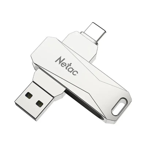 Флешка USB Netac 256GB U782C Type-C, серебро