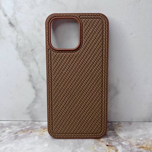 Накладка Tecno Pova 7 коричневый с бортиком вокруг камеры силикон+ткань Тактильный