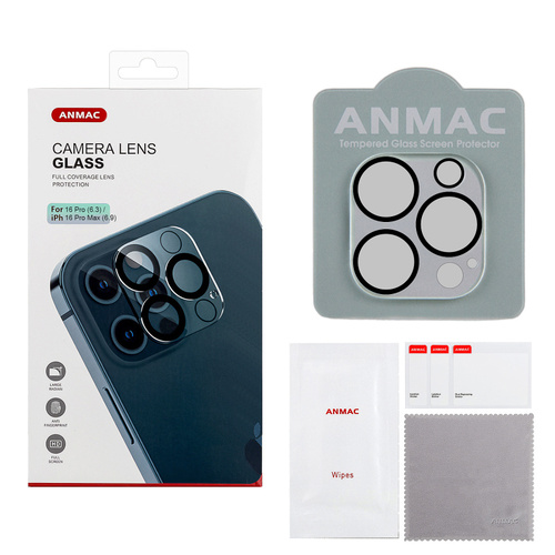 Защитное стекло для камеры Apple iPhone 16 Pro/16 Pro Max черный прозрачное Anmac