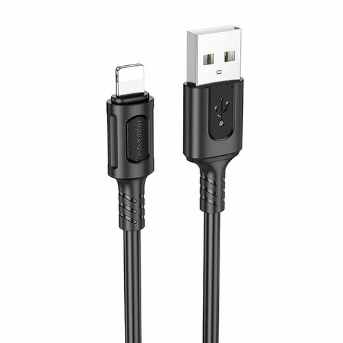 Кабель USB - 8 pin Lightning Borofone BX111 черный 2.4A 1 м.