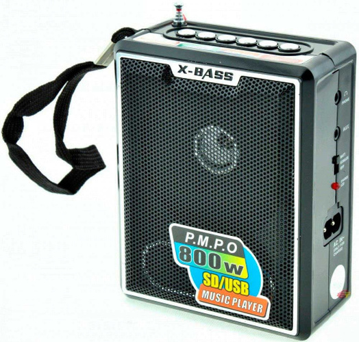 Радиоприемник NB BS-047U цифровой FM USB/SD питание от АКБ черный