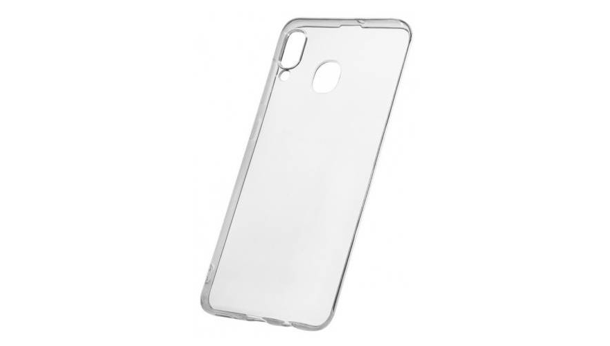 Накладка Samsung A20/A30 прозрачный с бортиком вокруг камеры 1мм силикон