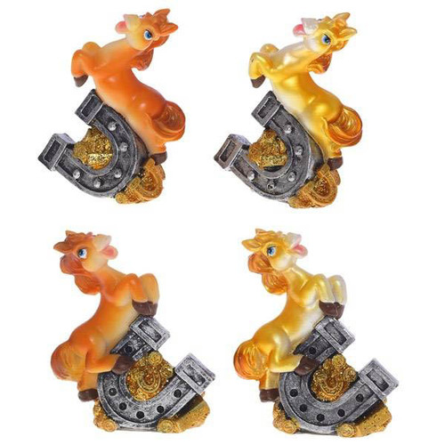 Фигурка Лошадь с подковой гипс