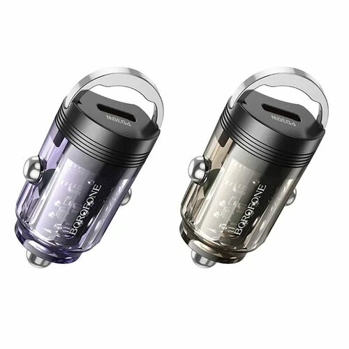 Автомобильные зарядные устройства Borofone BZ29A 1USB+USB Type-C черный прозрачный 3A 36W